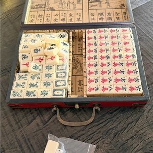 New Chinese Mahjong Set in Red Chinese Dragon Case